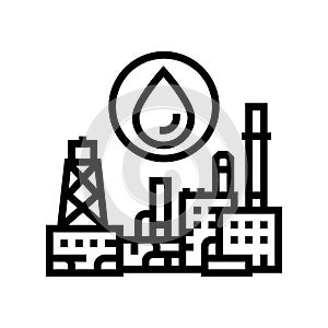 petrochemicals oil industry line icon vector illustration
