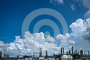 Petrochemistry industry and blue sky