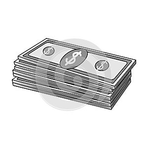 Petrodollars.Oil single icon in monochrome style vector symbol stock illustration web.