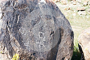 Petroglyph Open Air Museum. a famous historic site in Cholpon-Ata, Kyrgyzstan
