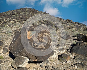 Petroglyph at Boca Negra Canyon in New Mexico photo