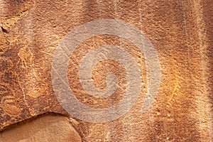 Petroglyph or rock art carvings in Freemont, Utah