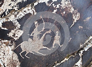 Petroglyph in Sarmishsay, Uzbekistan