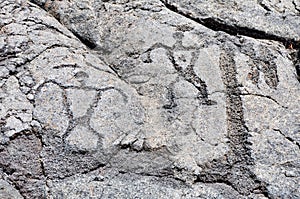 Petroglyph at volcanoes national park, Hawaii