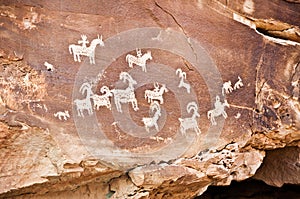 Petroglyphs, Arches National park, Utah photo
