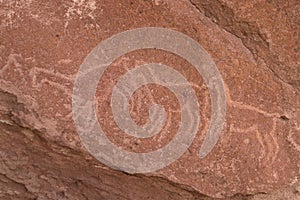 Petroglyphs in the Atacama desert in Chile