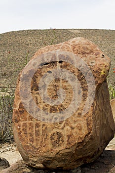 Petroglyphs at Boca de Potrerillos, Nuevo LeÃÂ³n, MÃÂ©xico photo