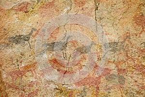 Petroglyphs on a cave wall