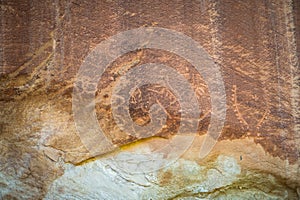 Petroglyphs on cliff at Capitol Reef National Park, Utah