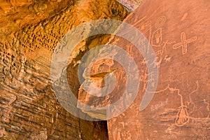 Petroglyphs close up