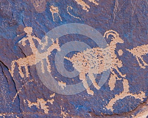 Petroglyphs at Newspaper Rock State Historical Monument in Utah