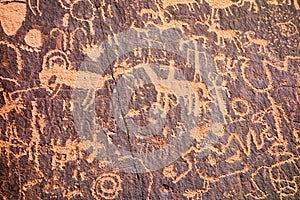 Petroglyphs at Newspaper State Historic Monument in Utah Un