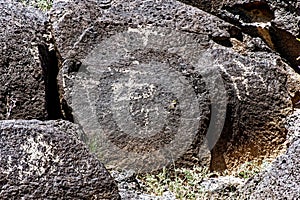 Petroglyphs in Piedras Marcadas Canyon, Petroglyph National Monument, Albuquerque, NM.