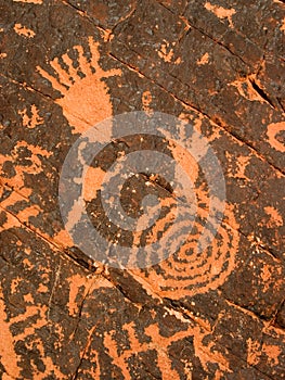 Petroglyphs on Red Rock