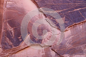 Petroglyphs in Rock in Monument Valley, Utah