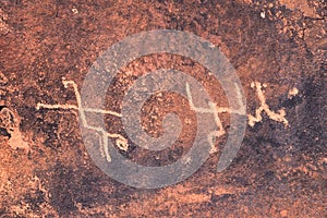 Petroglyphs Rock Paintings St George Utah on Land Hill from Ancestral Puebloan and Southern Paiute Native Americans thousands of y