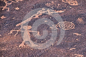 Petroglyphs Rock Paintings St George Utah on Land Hill from Ancestral Puebloan and Southern Paiute Native Americans thousands of y