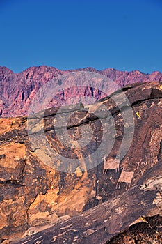 Petroglyphs Rock Paintings St George Utah on Land Hill from Ancestral Puebloan and Southern Paiute Native Americans thousands of y