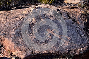 Petroglyphs Rock Paintings St George Utah on Land Hill from Ancestral Puebloan and Southern Paiute Native Americans thousands of y