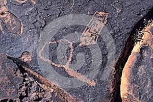 Petroglyphs Rock Paintings St George Utah on Land Hill from Ancestral Puebloan and Southern Paiute Native Americans thousands of y