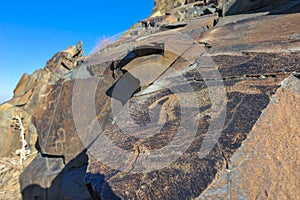 Petroglyphs on the stone