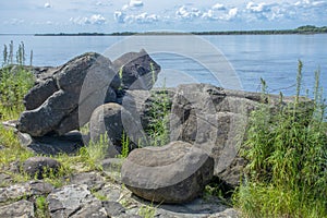 Petroglyphs are on these stones