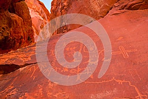 Petroglyphs at Valley of Fire Park in Nevada