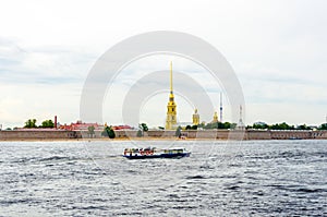 Petrograd fortress view from the shore photo