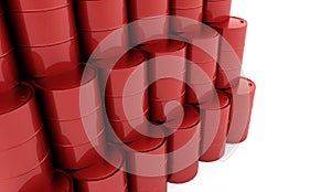 Petrol barrels on white background rendered