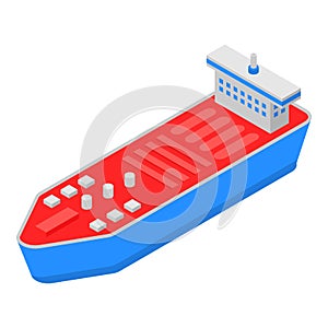 Petrol cargo ship icon, isometric style