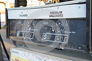 Petrol diesel vending machine with prices in dollars