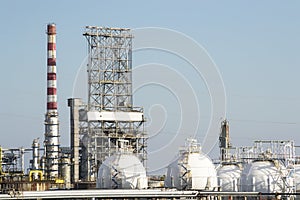 Petrol distillery and natural gas reservoirs photo