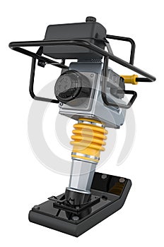 Petrol Engine Trench Rammer, Jumping Jack Compactor. 3D rendering