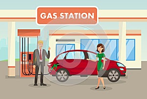 Petrol, Filling, Gas Station Vector Illustration photo