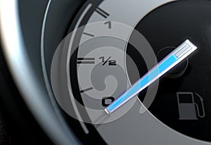 Petrol Gage Empty Blue Needle