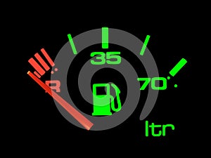 Petrol meter.