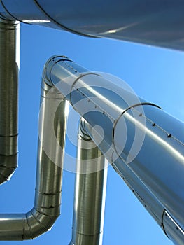 Petrol pipelines on blue sky