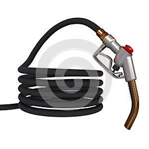 Petrol pump hose curled into a ball