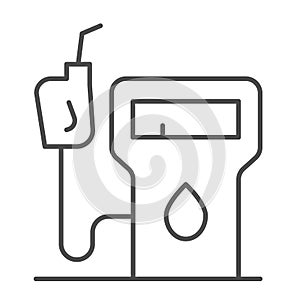 Petrol station, gas, fuel, gasoline pump thin line icon, oil industry concept, fuel pump vector sign on white background