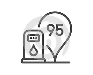 Petrol station line icon. Filling station location sign. Vector