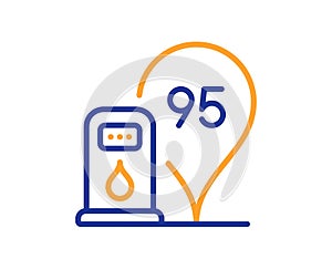 Petrol station line icon. Filling station location sign. Vector