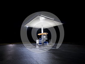 Petrol station at night