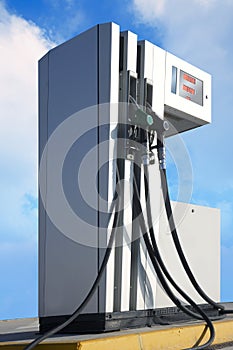 Petrol station pump outdoor blue sky