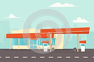 Petrol station vector.