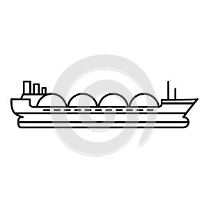 Petrol tanker ship icon, outline style