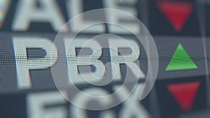PETROLEO BRASILEIRO ADR PBR stock ticker. Editorial 3D rendering photo