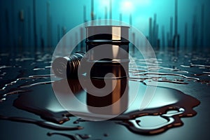 Petroleum barrel background. Generate Ai