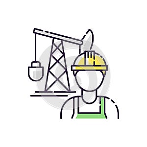 Petroleum engineer RGB color icon