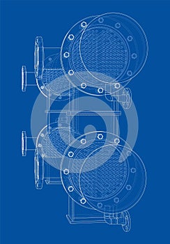 Petroleum Equipment. Vector rendering of 3d