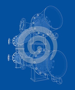 Petroleum Equipment. Vector rendering of 3d